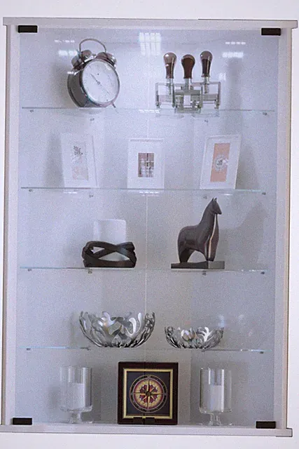 Wandvitrine Eckvitrine Vecko H. 88 x B. 67 x T. 23 cm - VCM