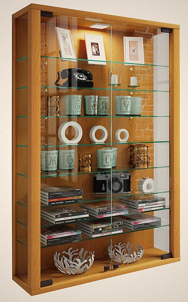 Wandvitrine Glasvitrine Vitrosa Mini H. 91 x B. 59 x T. 18 cm - VCM