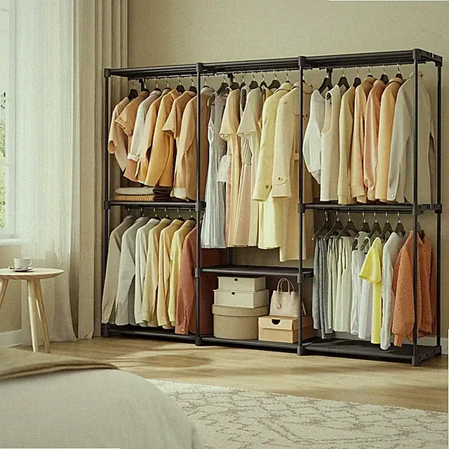 Wardrobe für Kleidung, tragbarer Schrank, offener Aufbewahrungsschrank, Kleiders