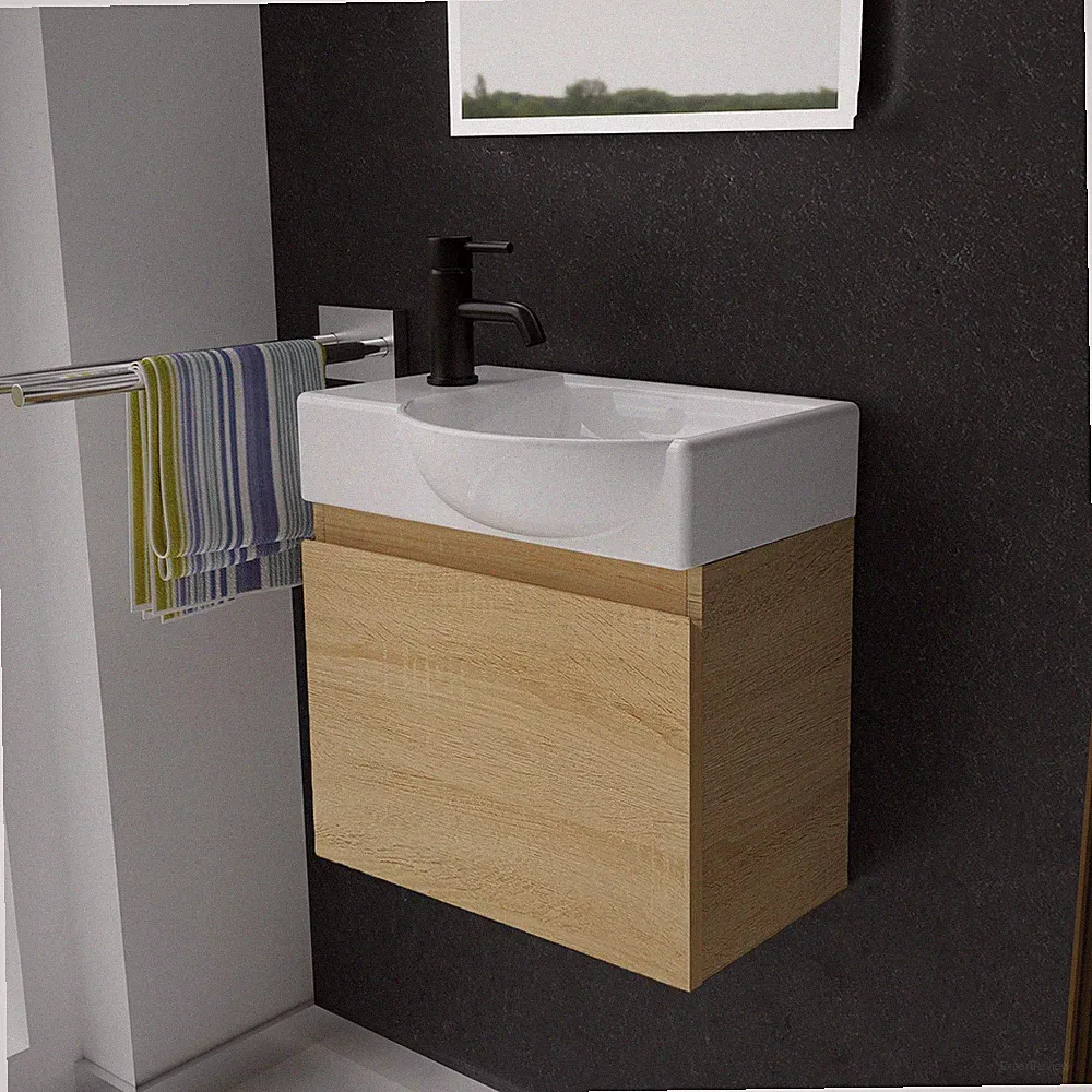Waschbecken mit Unterschrank Badmöbel Set Waschbeckenunterschrank Waschtisch Bad