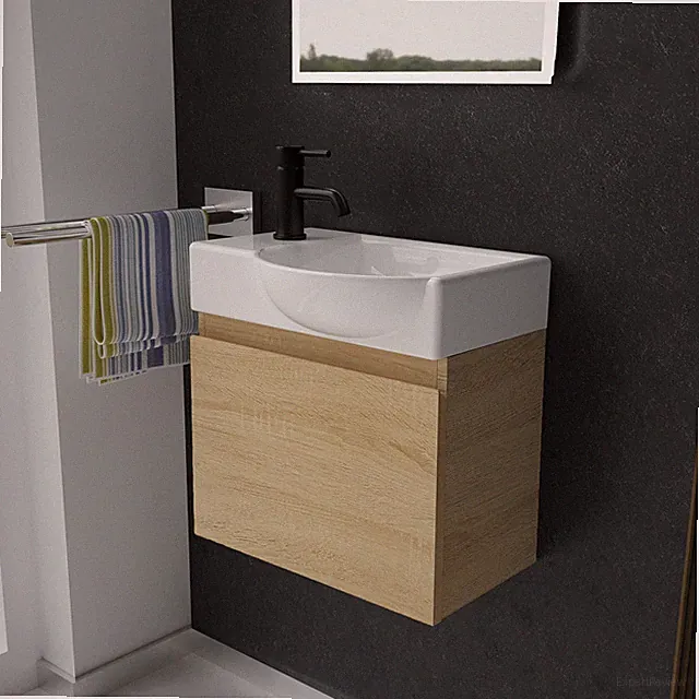 Waschbecken mit Unterschrank Badmöbel Set Waschbeckenunterschrank Waschtisch Bad