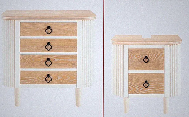 Waschbecken-Unterschrank/Kommode aus massivem Tannenholz weiß mit Schubladen