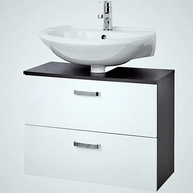 Waschbeckenschrank 70cm Waschtisch-Unterschrank weiß graphit Badezimmerschrank