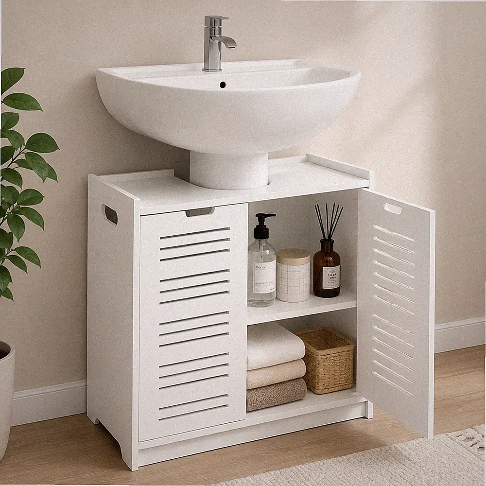 Waschbeckenunterschrank 60 cm Badschrank Badezimmermöbel Unterschrank Wasserfest