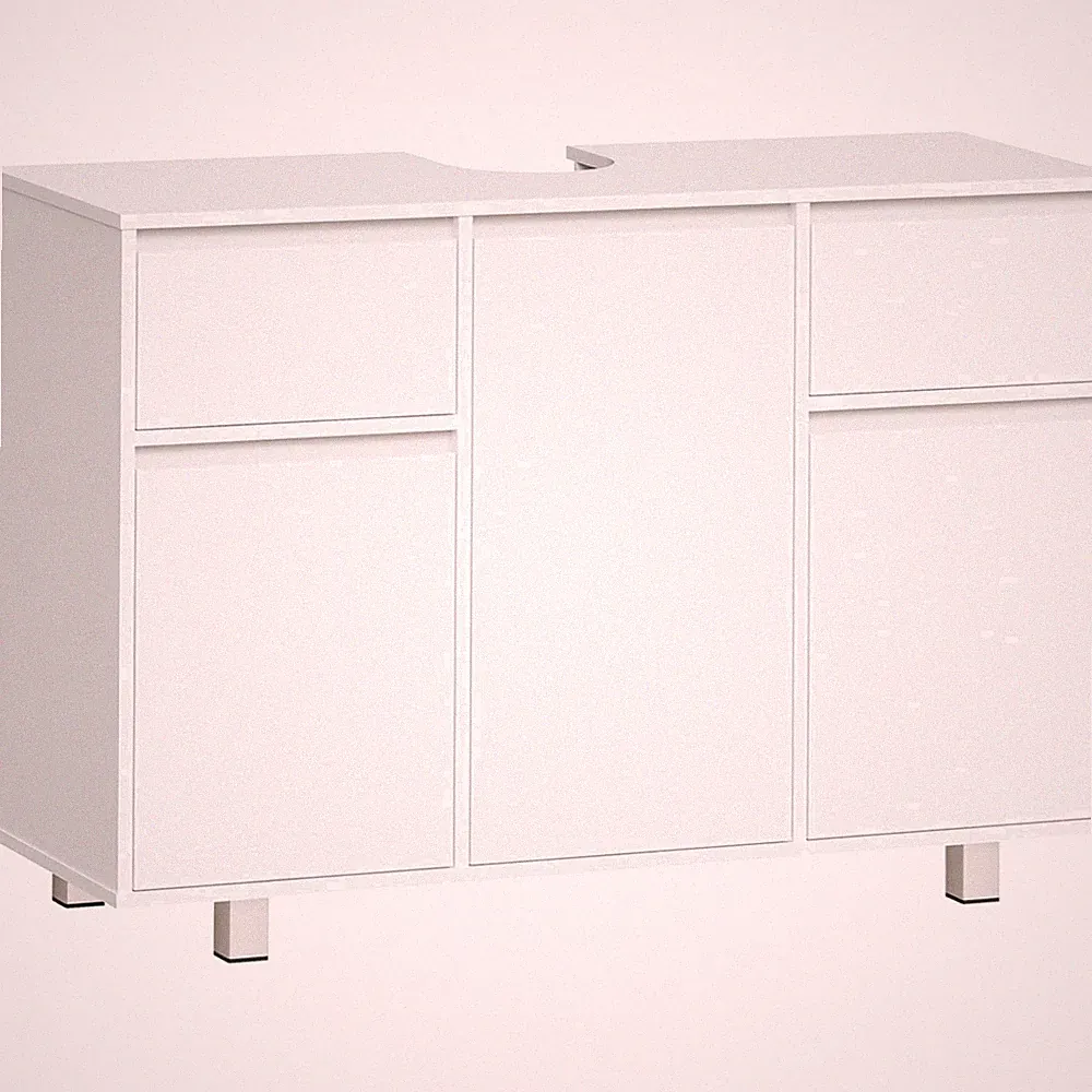 Waschbeckenunterschrank Badmöbel Stauraum 90x30cm weiß Badschrank mit Schubladen