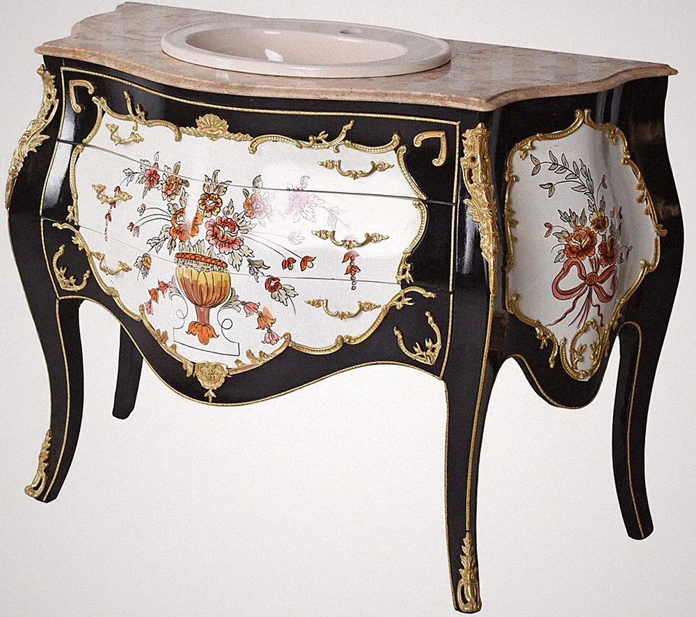Waschplatz Waschbecken Badmöbel Barock Kommode Waschbecken Badschrank Waschtisch