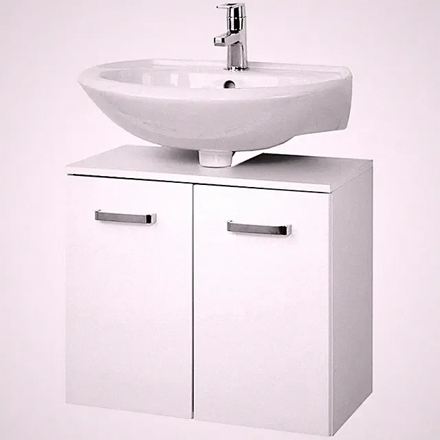 Waschtisch-Unterschrank 60cm Waschbeckenschrank Hochglanz Badezimmer Badschrank