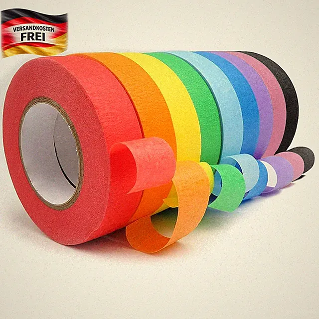 Washi Tape Set 9 Rollen Masking Painters Tape Kreppband Bunt Abdeckband Washitap