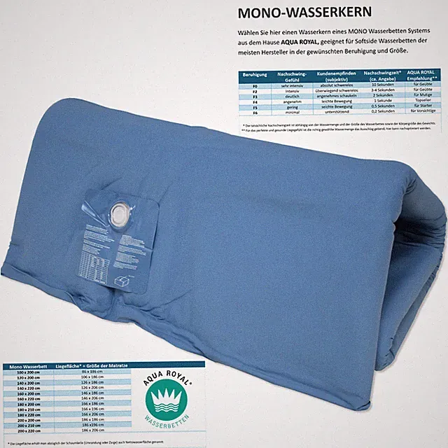 Wasserbettmatratze Wasserkern für Softside MONO Wasser Kern Wasserbett