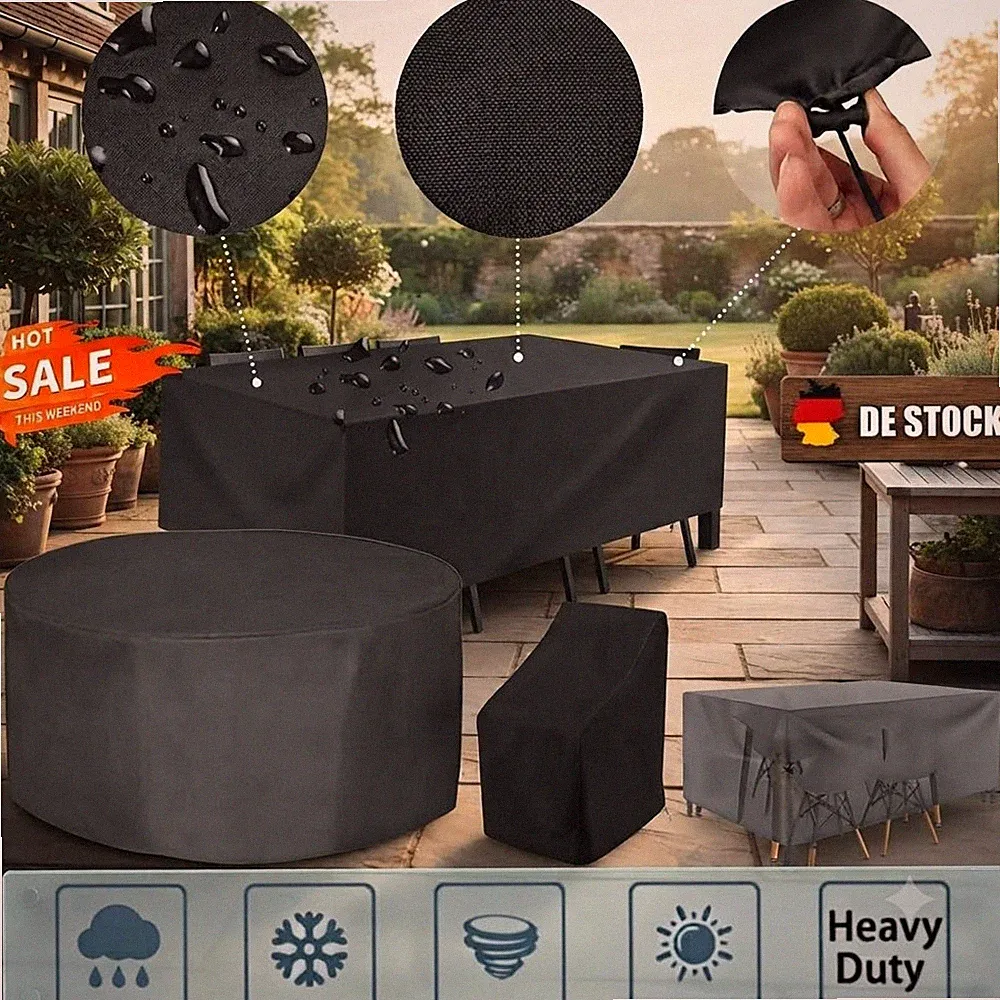 wasserdichte Outdoor-Terrassen-Gartenmöbel-Abdeckungen für Sofa Tisch Abdeckung