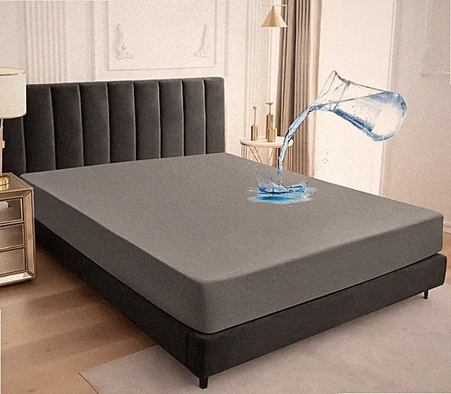 Wasserundurchlässiger Matratzenschoner 90x200cm - Nässeschutz Spannbetttuch Grau