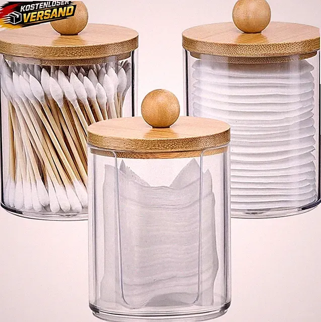 Wattestäbchen Behälter Aufbewahrung Set für Kosmetik und Badezimmer