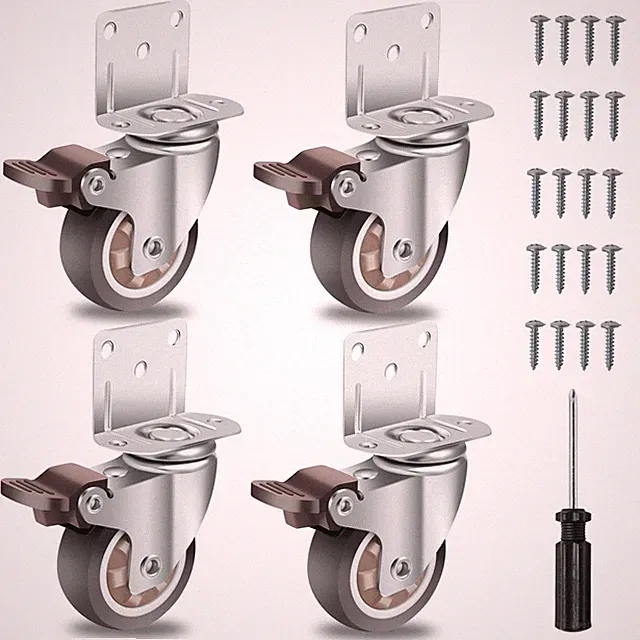WEIBIDA L Möbelrollen 50mm Vollgummi 4er Set mit Bremse 270kg