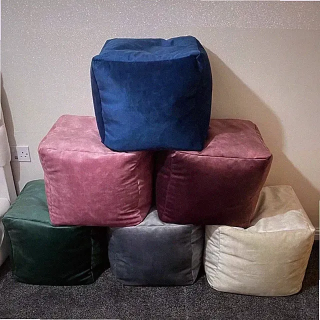 Weicher quadratischer Sitzsack gebürsteter Plüsch Samt Zuhause Schlafzimmer Dekor Würfel