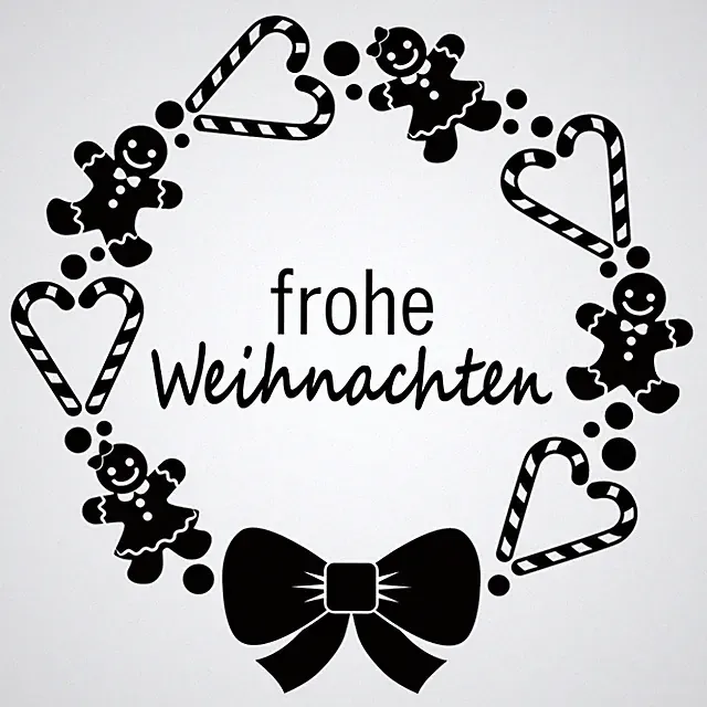 WEIHNACHTEN AUFKLEBER Deko Sticker Weihnachtskranz Weihnachtsdeko Fenster Tür