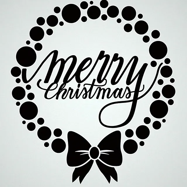 WEIHNACHTSDEKO AUFKLEBER Deko Sticker Weihnachten Weihnachtskranz Retro Kreise