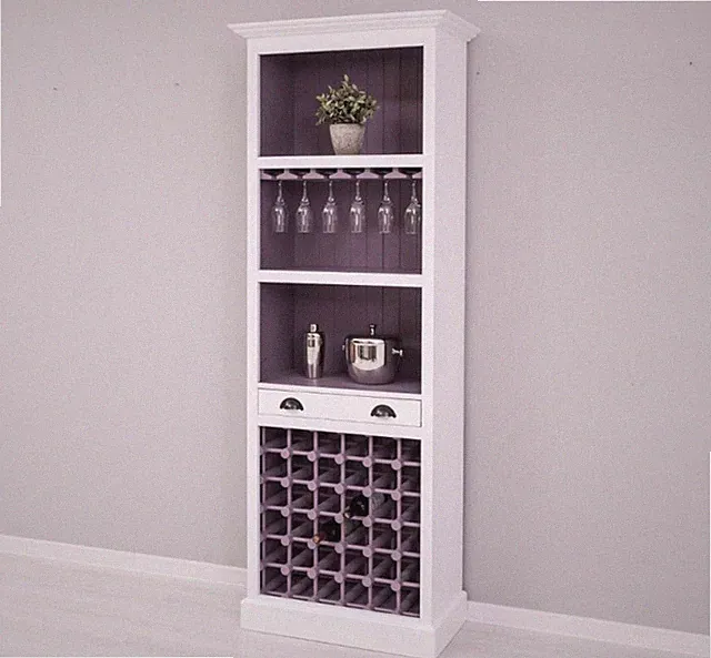 Weinregal Flaschenregal Schrank Regal Regalschrank schmal 78cm weiß Landhaus