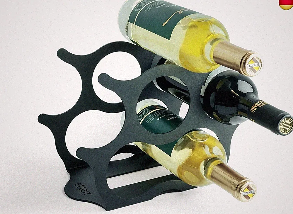 Weinregal für Esstisch und Küche, Organizer und Ständer aus Metall, Möbel und Zu