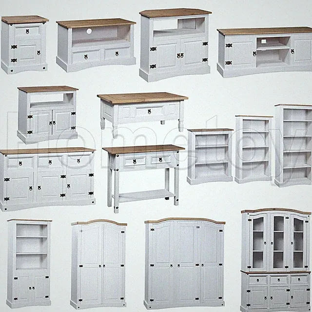 Weiß im Mexiko-Stil Corona Kiefer Massiv Holz Möbel TV Schrank Konsolentisch