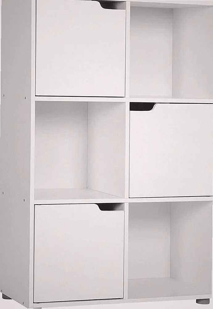 Weiß Regal Bücherregal Bücherschrank Standregal Raumteiler Aufbewahrung 6 Fächer