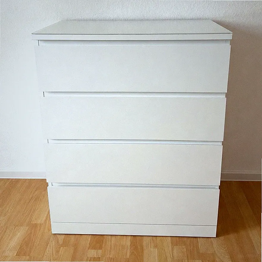 Weiße MALM IKEA Holz-Kommode 4 Schubladen freistehend rechteckig 80,3x48x100 cm