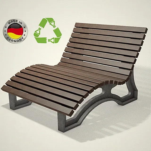 Wellenliege (100% recycelter Kunststoff) 1.5m Wellenbank Liegebank Waldsofa