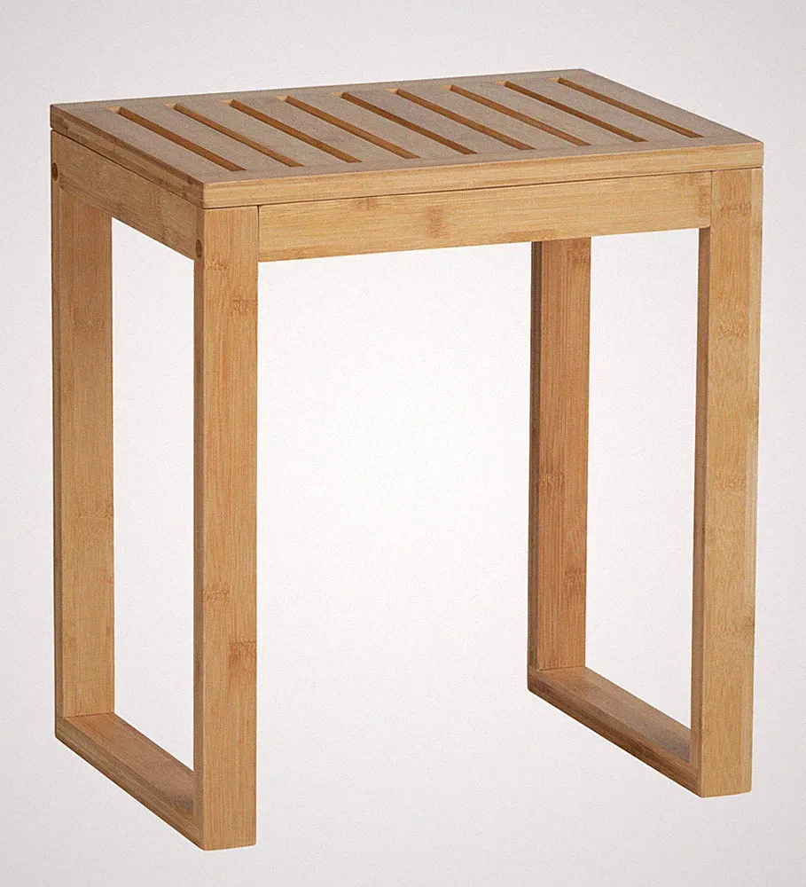 WENKO Bad Hocker Bambus Sitz Stuhl Ablage Badezimmer Stuhl Flur Gäste WC Möbel
