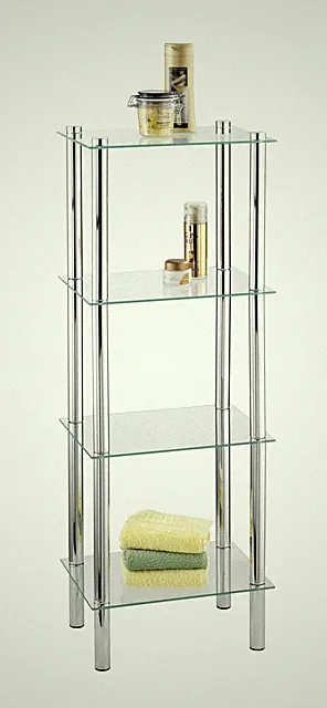 WENKO Glas Regal YAGO Bad Kosmetik Handtuch Ablagen Gäste WC Küchen Aufbewahrung