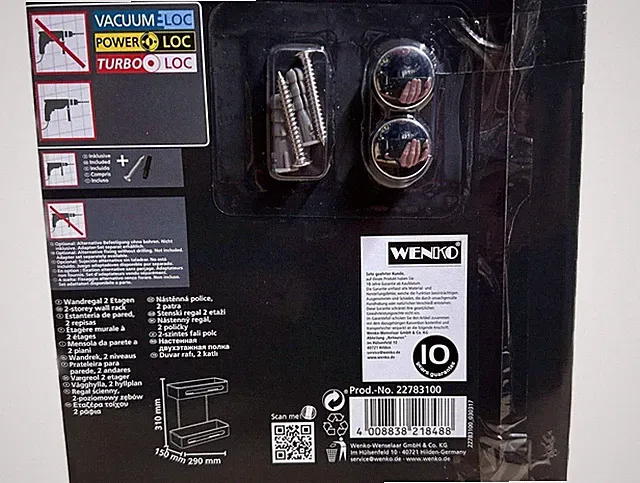 WENKO Wandregal 2 Etagen Premium Plus, Edelstahl -- 10 Jahre Garantie !!!