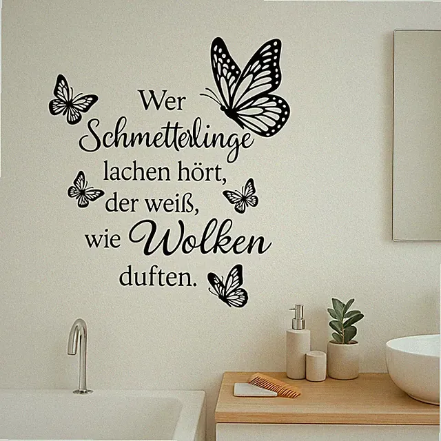 Wer Schmetterlinge Lachen Hört Wandtattoo Spruch Zitat Wanddeko Aufkleber Decor