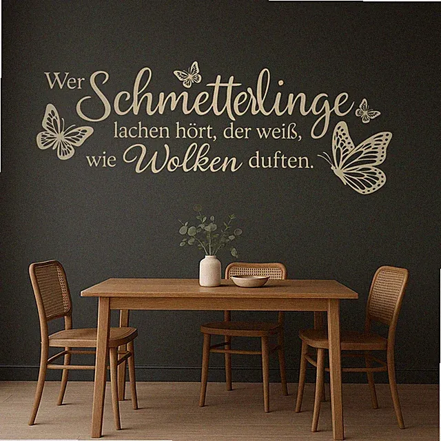 Wer Schmetterlinge Lachen Hört Wandtattoo Zitat Spruch Wanddeko Aufkleber Decor