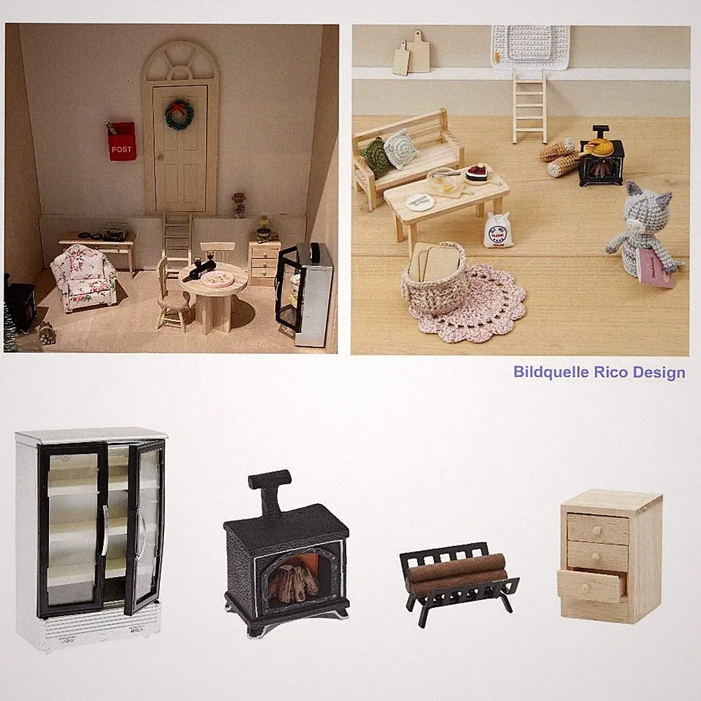 Wichtelmöbel Miniatur Kühlschrank Kommode Ofen Küche Möbel Wichtel