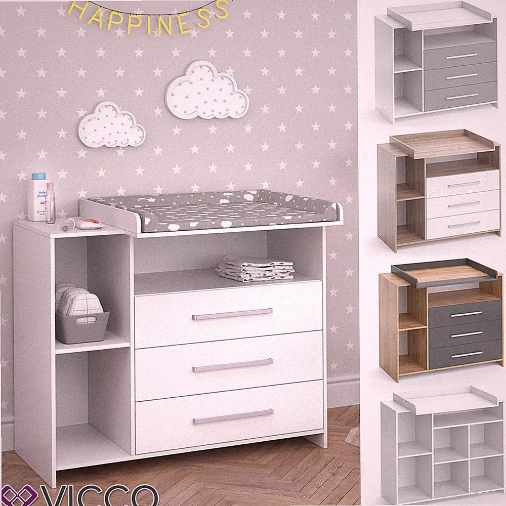 Wickelkommode Wickelregal Babymöbel Kommode Wickeltisch Oskar 4 Farben Vicco