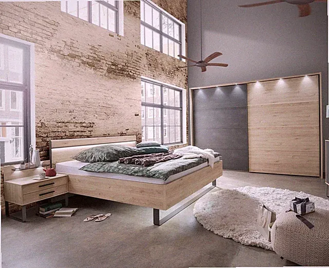 WIEMANN Schlafzimmer Brüssel Schrank Bett Nachttisch 140x200