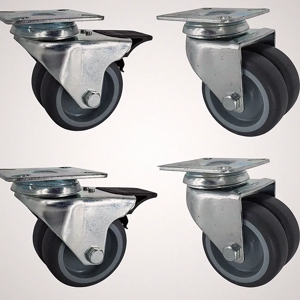 Wiko Transportrollen Set 75 mm Möbel Rollen Räder Doppelrollen Lenkrollen 100 Kg
