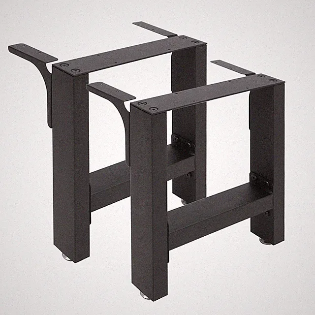 Wiltec Bankkufen Set 30x43 cm schwarz pulverbeschichtet Tischkufen Bankbeine