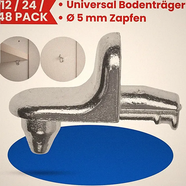 Winkelbodenträger mit Doppelzapfen D5 Regalboden Träger Einlegeboden Halter Set