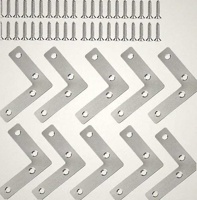 Winkelverbinder Edelstahl L-Form 5/10 Stück 60 x 60mm für Möbel Schränke Stühle