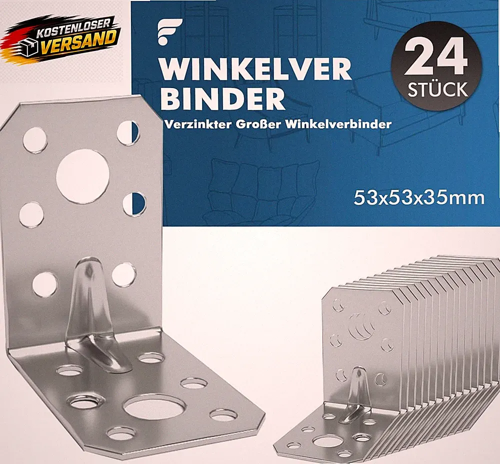 Winkelverbinder für Möbel Holzrahmen 24 Stück stabile Metallwinkel verzinkt