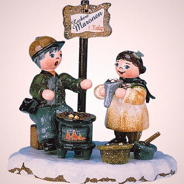 Winterkind Hubrig Figur Miniatur Rutschgefahr Sternsinger Meterwurst Erzgebirge
