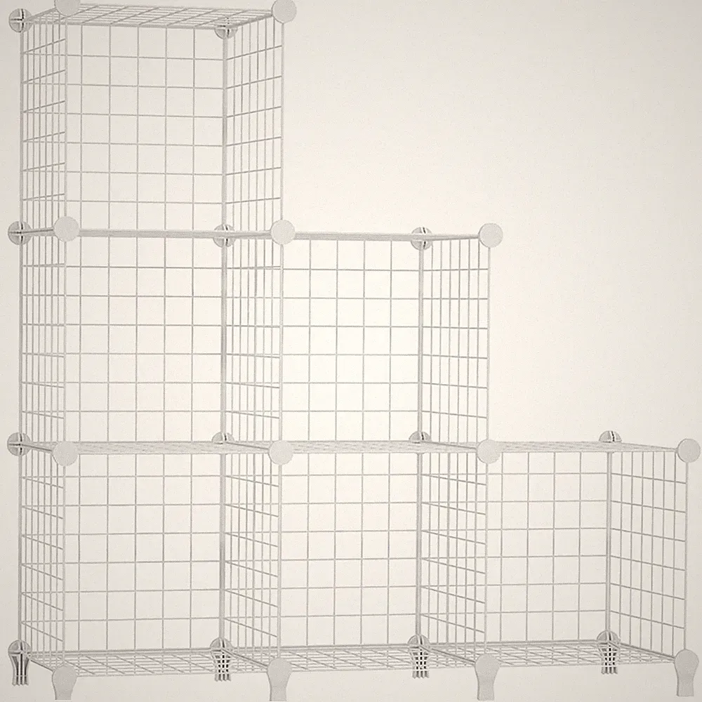 Wire Cube Regal 6-stöckig Möbel Küchenregal Wohnzimmer Bett Schlafzimmer