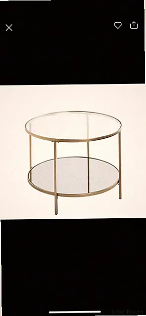 WOHNLING Couchtisch Ø 61 cm Wohnzimmertisch Sofatisch Gold Stubentisch Metall