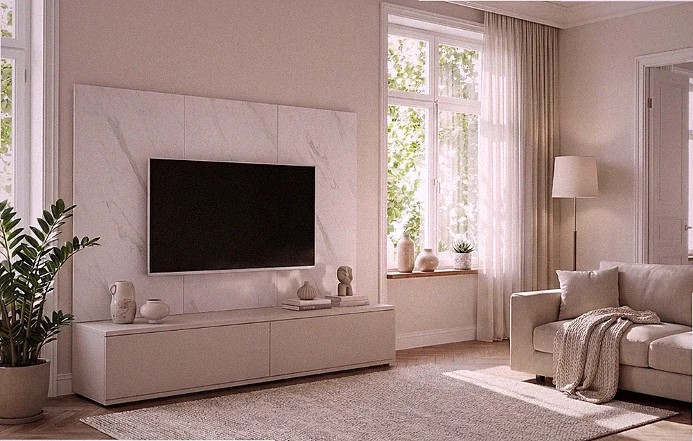Wohnwand Anbauwand Wohnzimmer Schrankwand GLAM mit Push - Click System