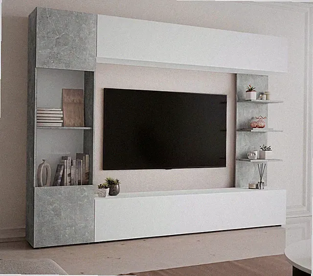 Wohnwand Gessino Wohnzimmer-Set Schrankwand Anbauwand Mediawand Lowboard M24
