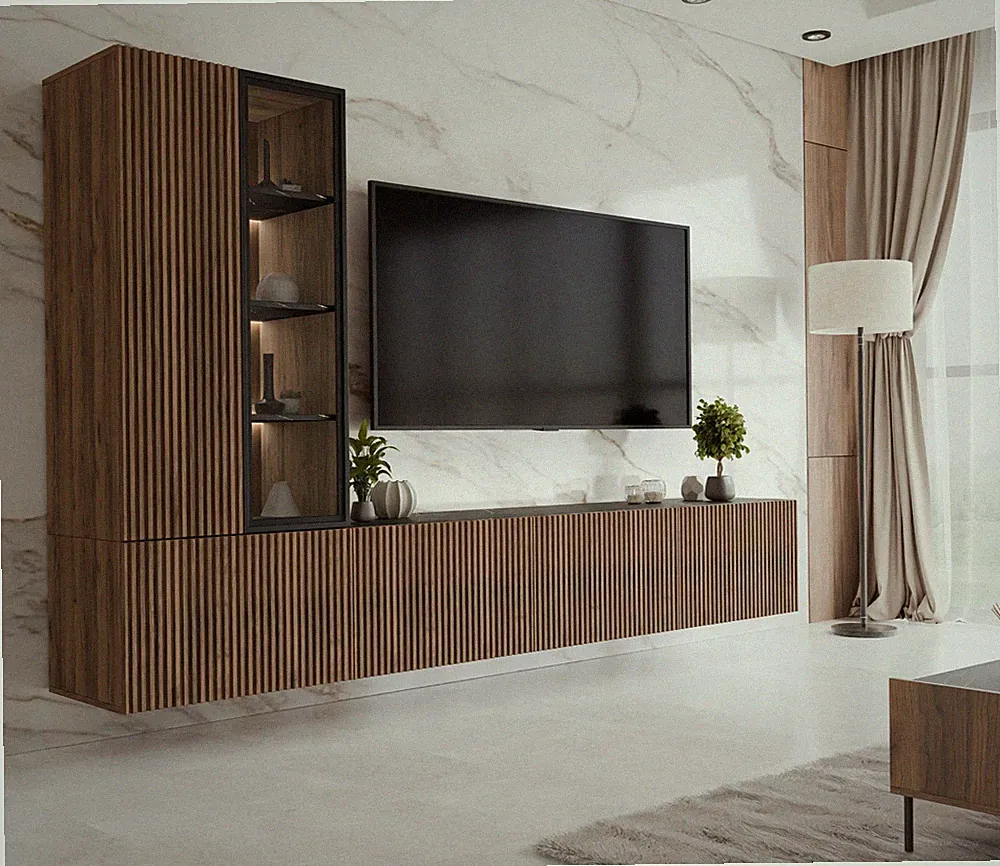 Wohnwand Hedirtu Wohnzimmer-Set Modern Wohnzimmer TV-Schrank Wohnmöbel M24