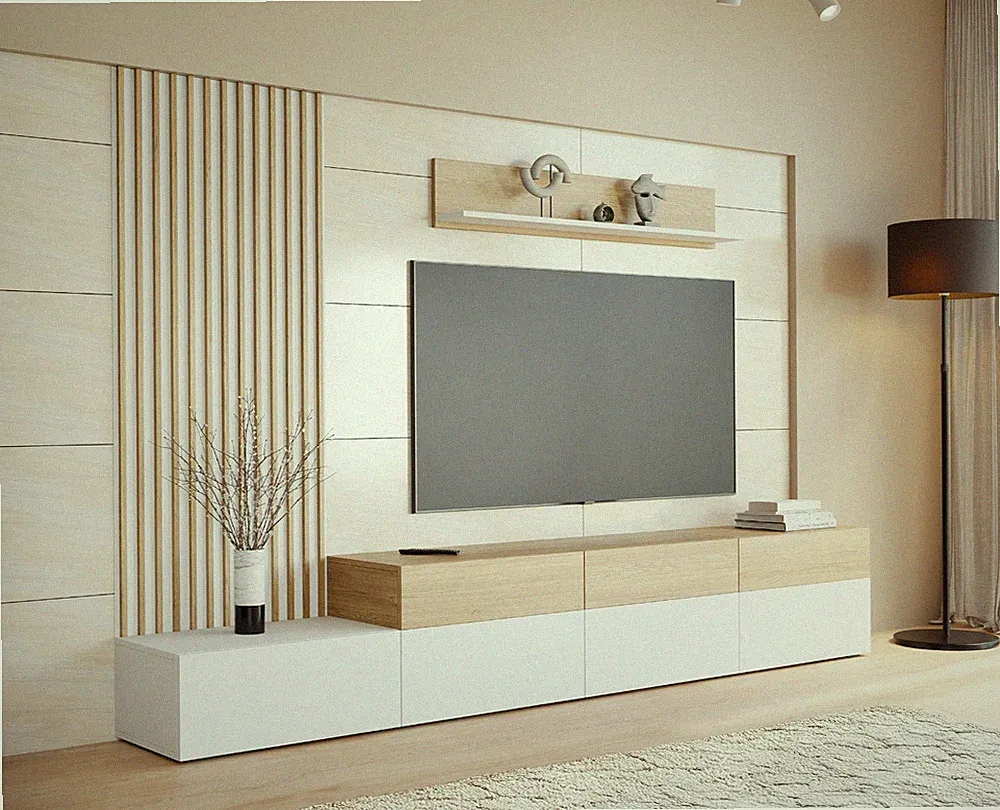 Wohnwand Kortiw II TV-Schrank Wohnzimmer-Set Modern Wohnzimmer Wohnmöbel M24