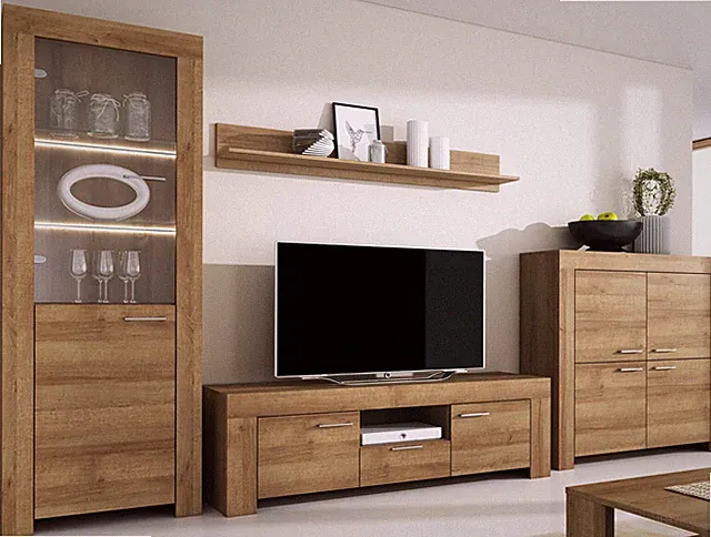 Wohnwand SKY Anbauwand Vitrine Highboard Lowboard Wandregal