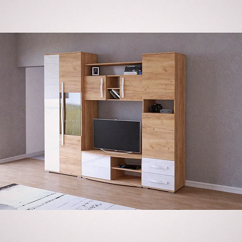Wohnwand TV Lowboard Elegante Anbauwand für Wohnzimmer Modern Rötz Mini