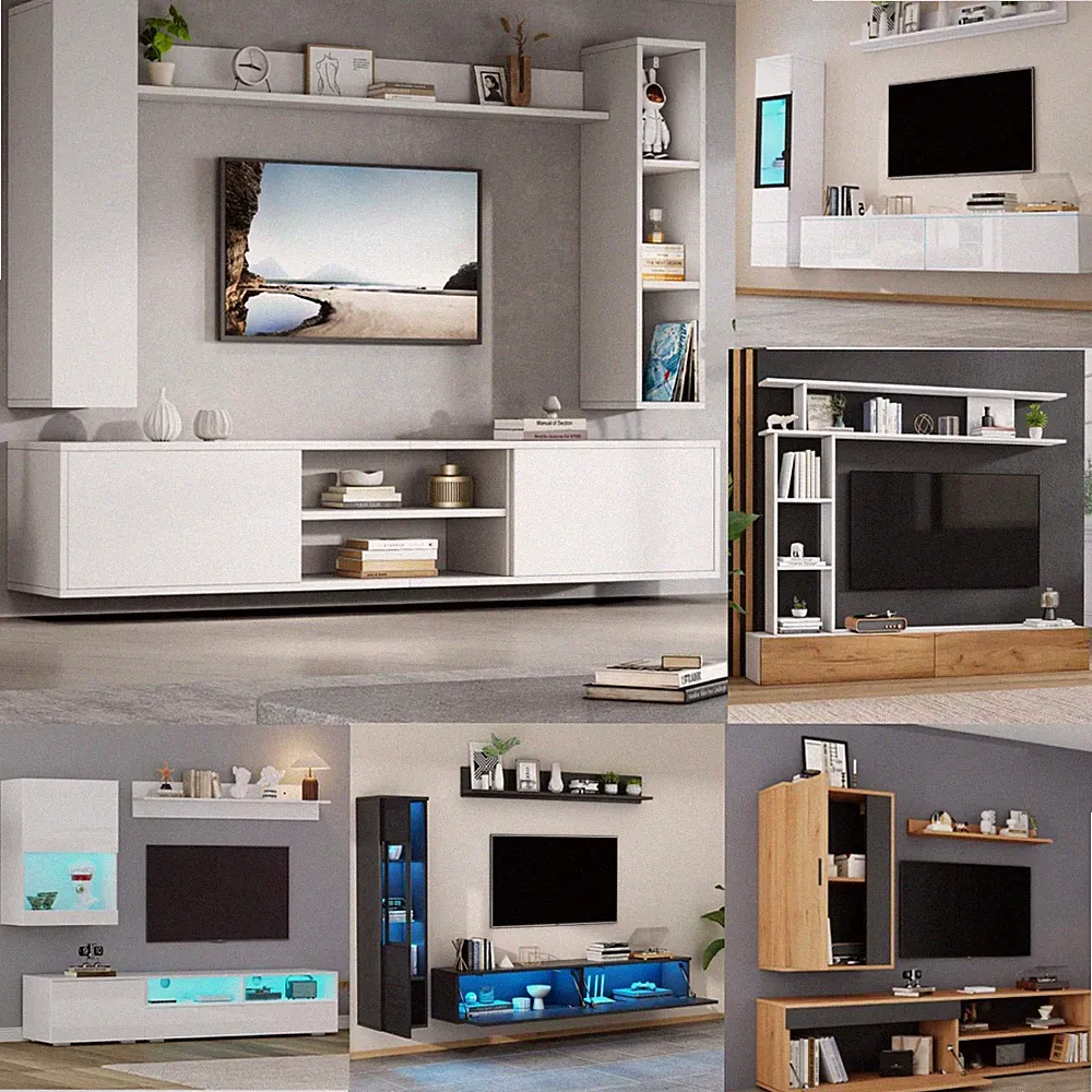 Wohnzimmer Combo Schrank Set TV-Schrank Couchtisch Sideboard Multifunktionsmöbel