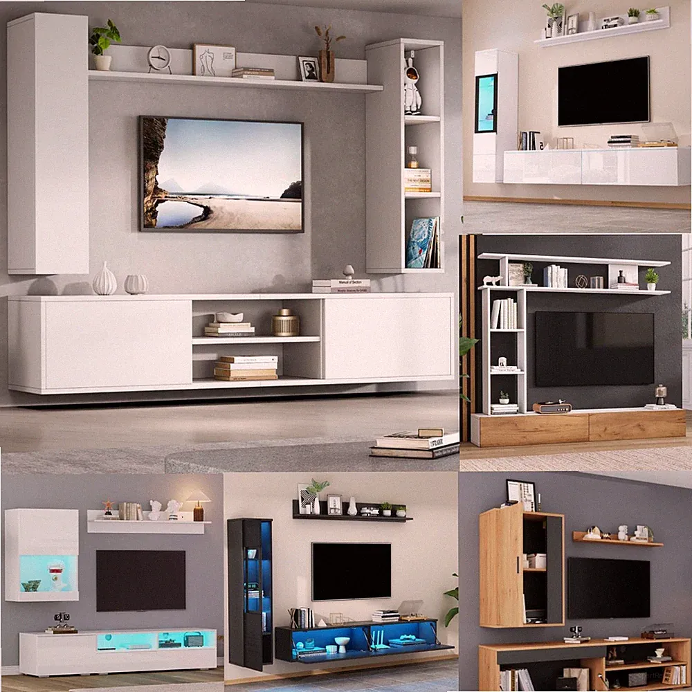 Wohnzimmer Combo Schrank Set TV-Schrank Couchtisch Sideboard Multifunktionsmöbel